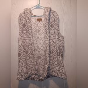 Koolaburra by UGG Women's Top Sz XL Cozy Sherpa Hooded Vest & Gray A612517